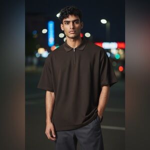 NWOT. VIA EUROPA Half Zip Mens Shirt